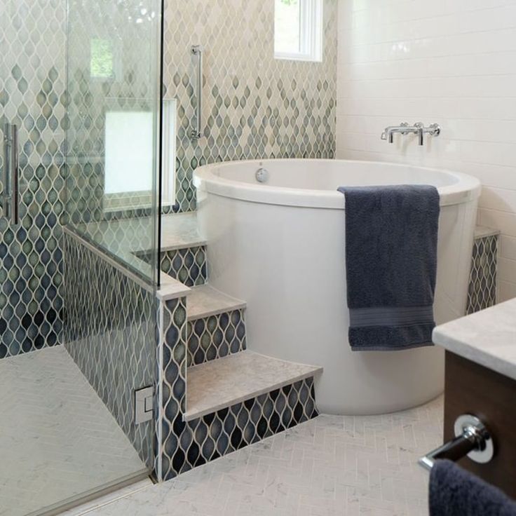 Shower system with steps by Schluter in Wisconsin bath renovation 